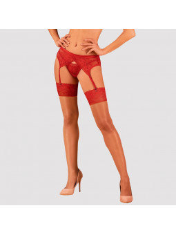 Meia rendada vermelha M/L